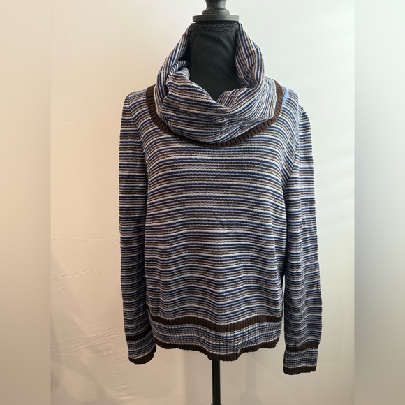 St. John SportsWool Striped Cowl Neck Sweater